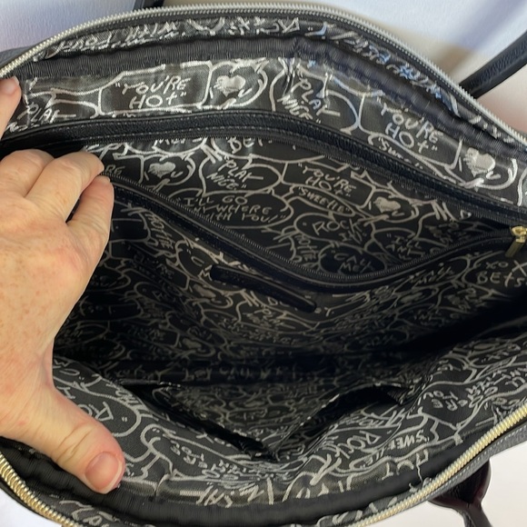 Betsey Johnson Fabulous Large Hot Pink & Navy Bag - Picture 7 of 15